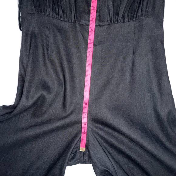 NWT Vince Camuto Black Wide Leg Linen Jumpsuit Size 4 - Picture 13 of 16